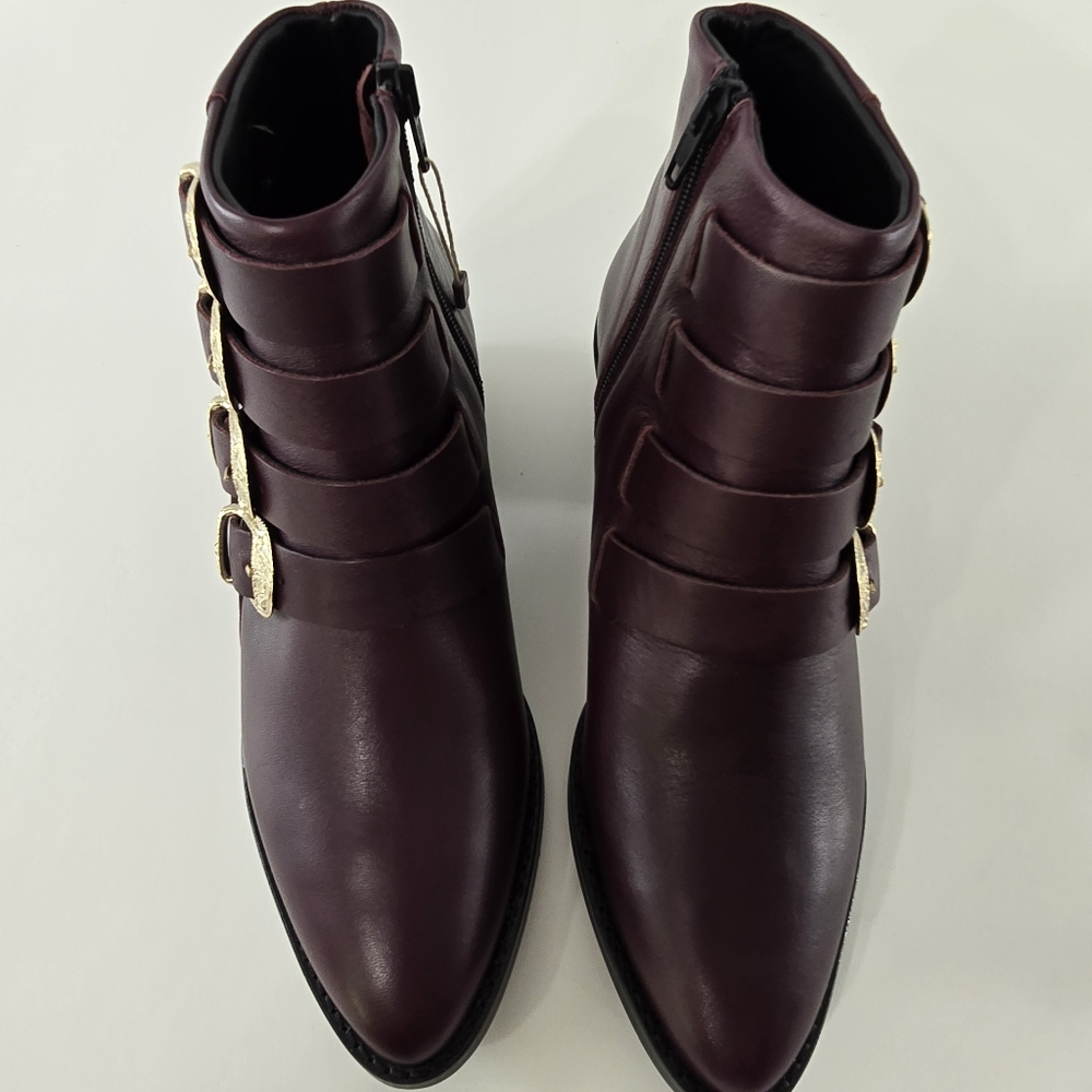 Anthropologie Anaki Paris Ankle Boots Leather Point Toe Pegasus Star NWT Sz 7.5 - Picture 5 of 11